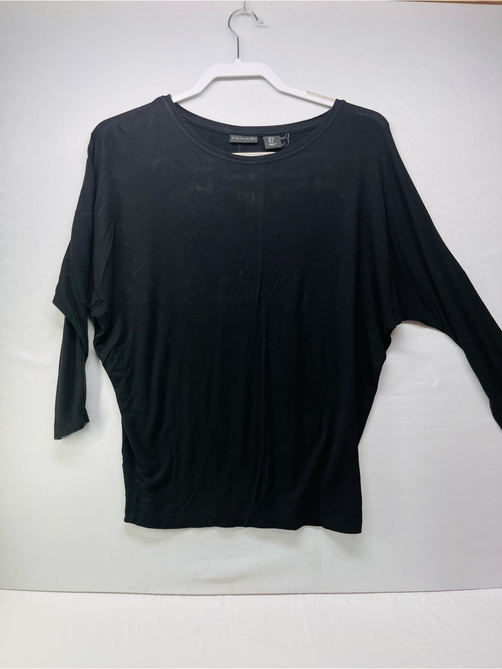 Tahari Black Long-Sleeve Dolman Top